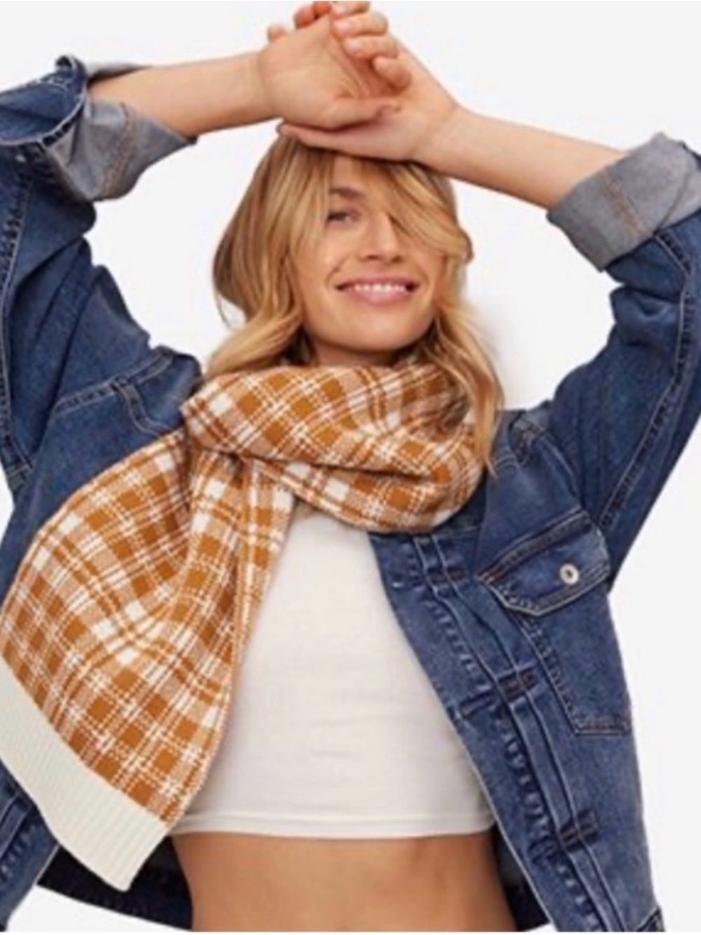 Timberland Women's Plaid Scarf NWT in Wheat